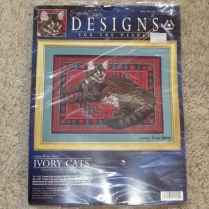 Counted Cross Stitch Ivory Cats Series